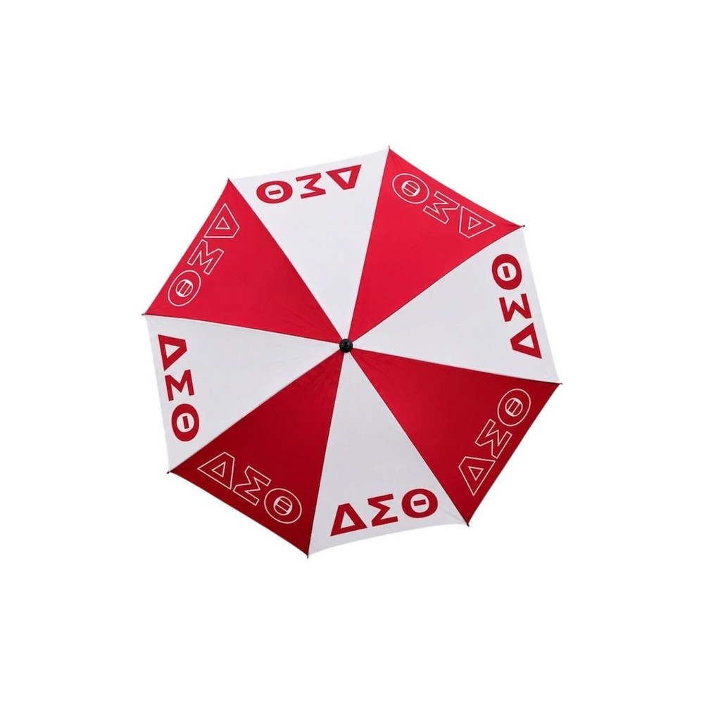 Large Delta Sigma Theta Golf Umbrella | Windproof Red & White | Sorority Gift